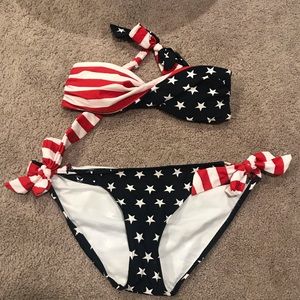 Red white and blue bikini